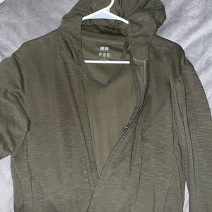 Olive  green zip up hoodie oversized